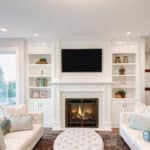 white living room fireplace
